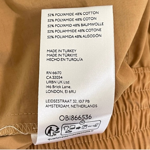 Anthropologie Pilcro Parachute Cargo Pant Nylon Bungee Hem Tan large NWT - Picture 6 of 13